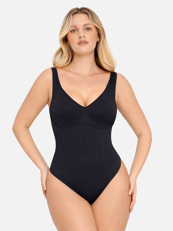 Body String à Col V Ribbled