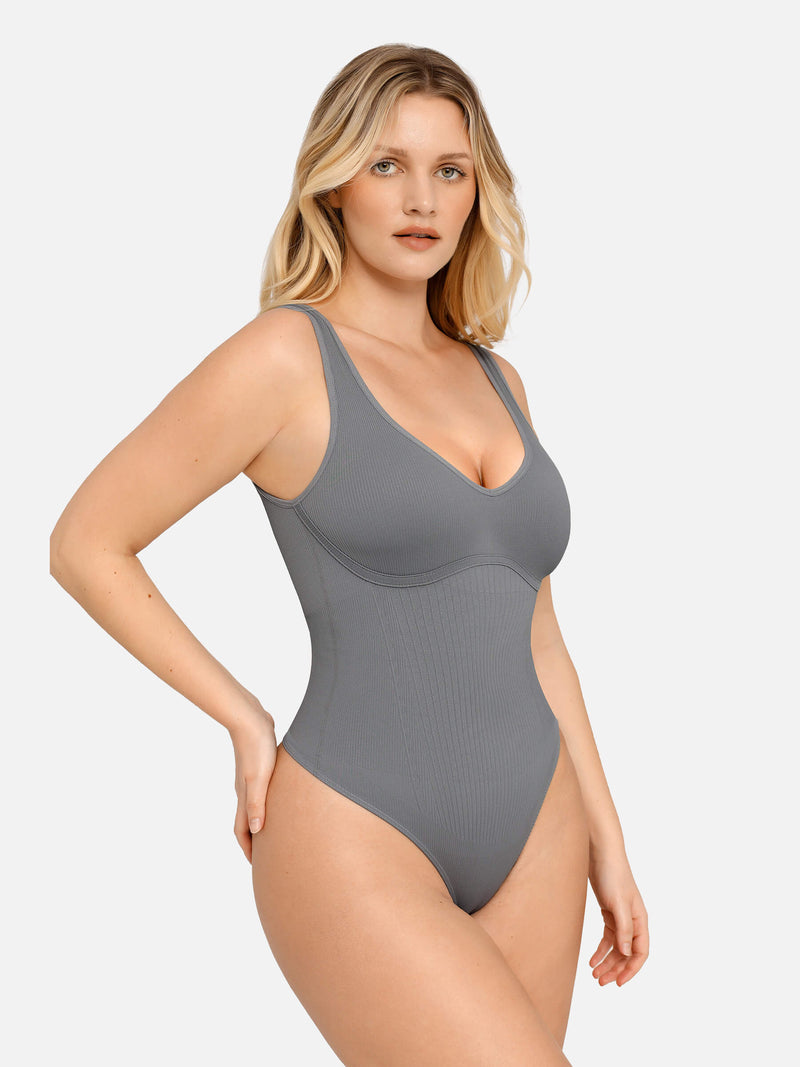 Body String à Col V Ribbled