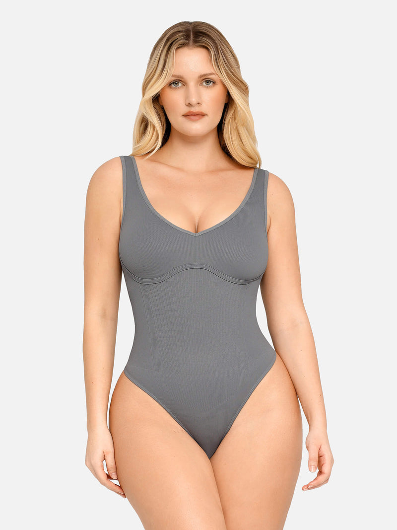 Body String à Col V Ribbled