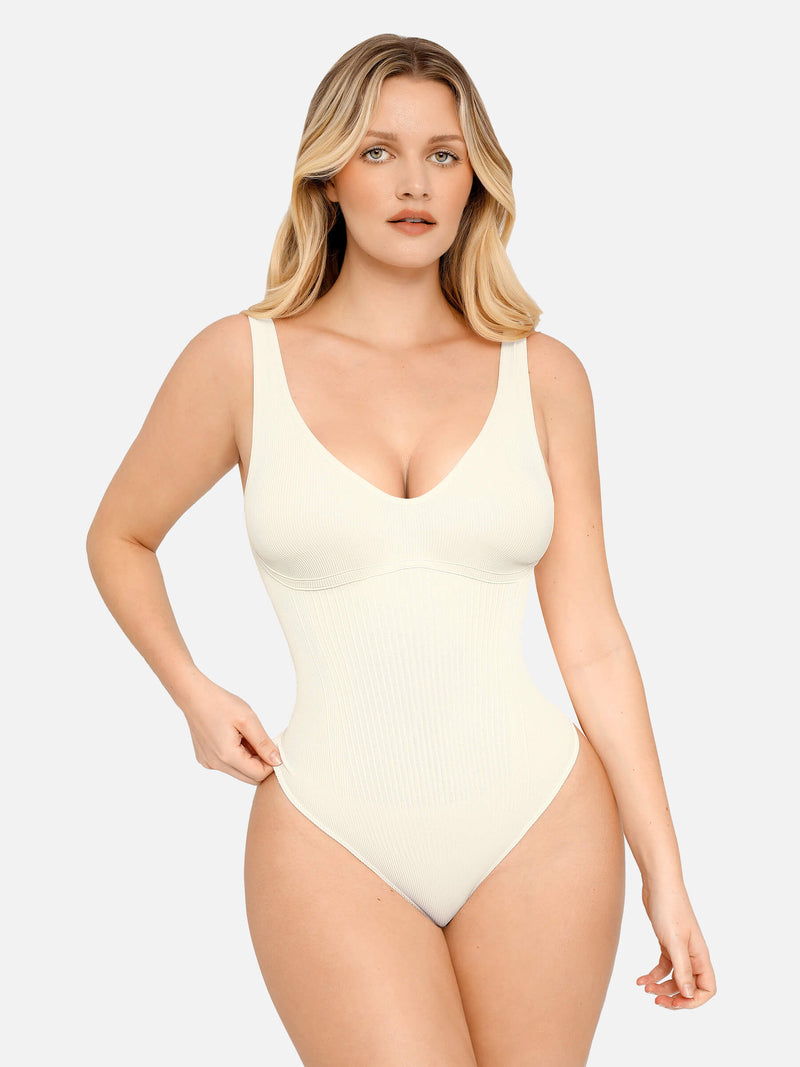 Body String à Col V Ribbled