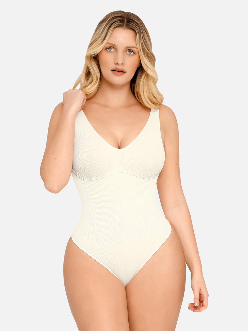 Body String à Col V Ribbled
