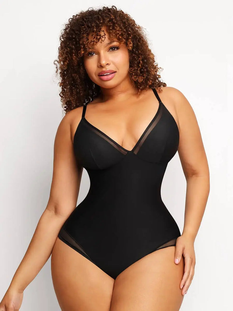 Body en Maille à Col V Profond