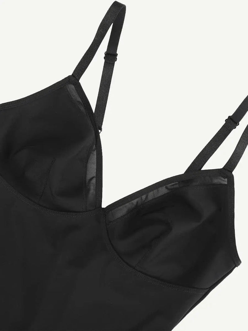 Body en Maille à Col V Profond