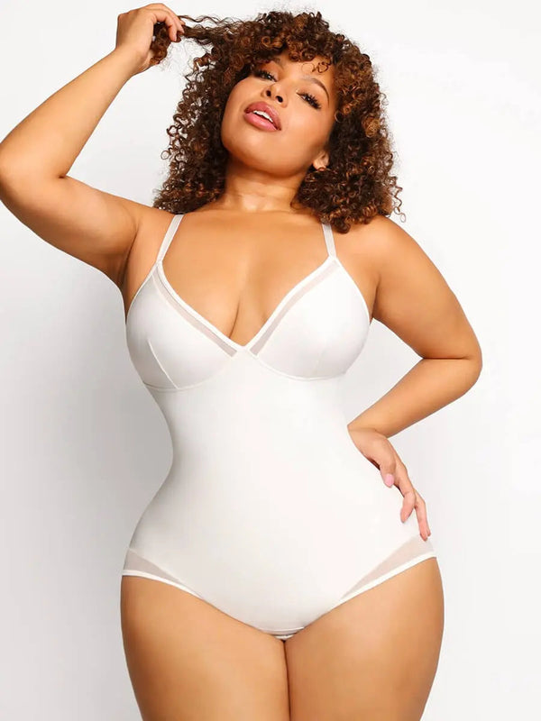 Body en Maille à Col V Profond